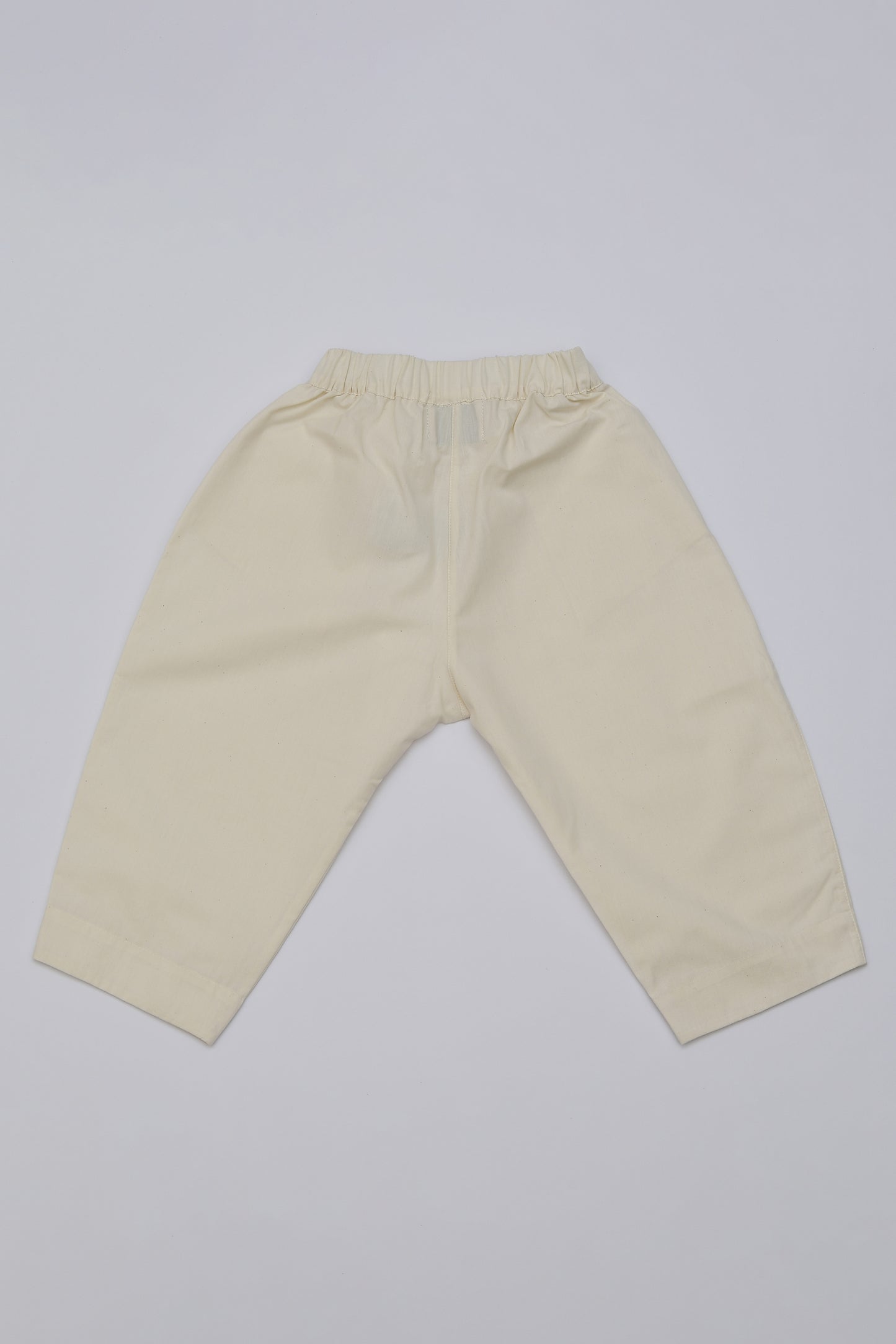 Pantalone Cropped in Popeline Panna
