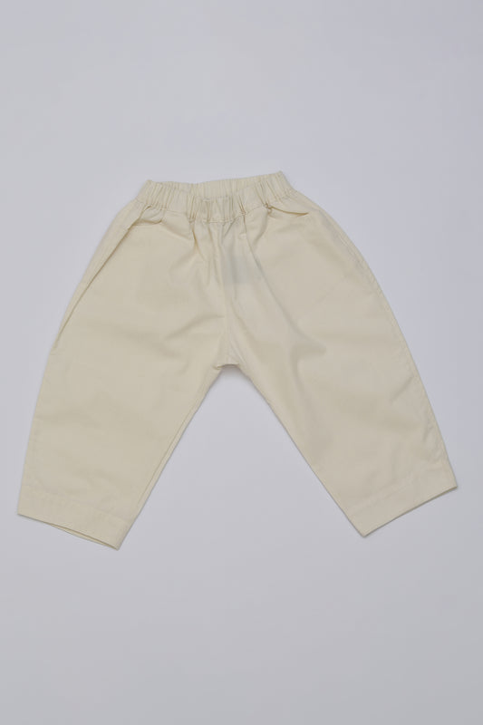 Pantalone Cropped in Popeline Panna
