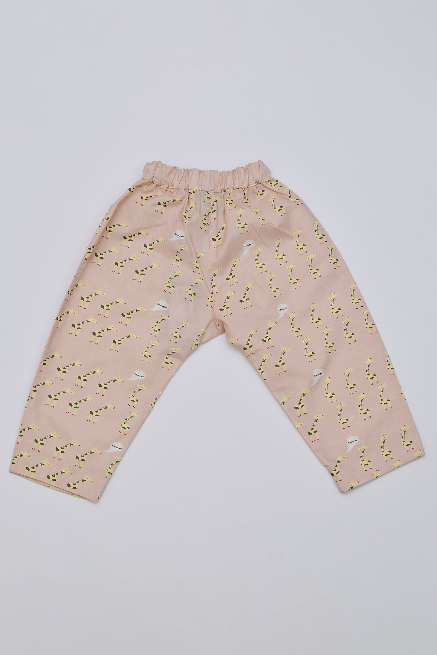 Pantalone Cropped in Popeline Giraffe