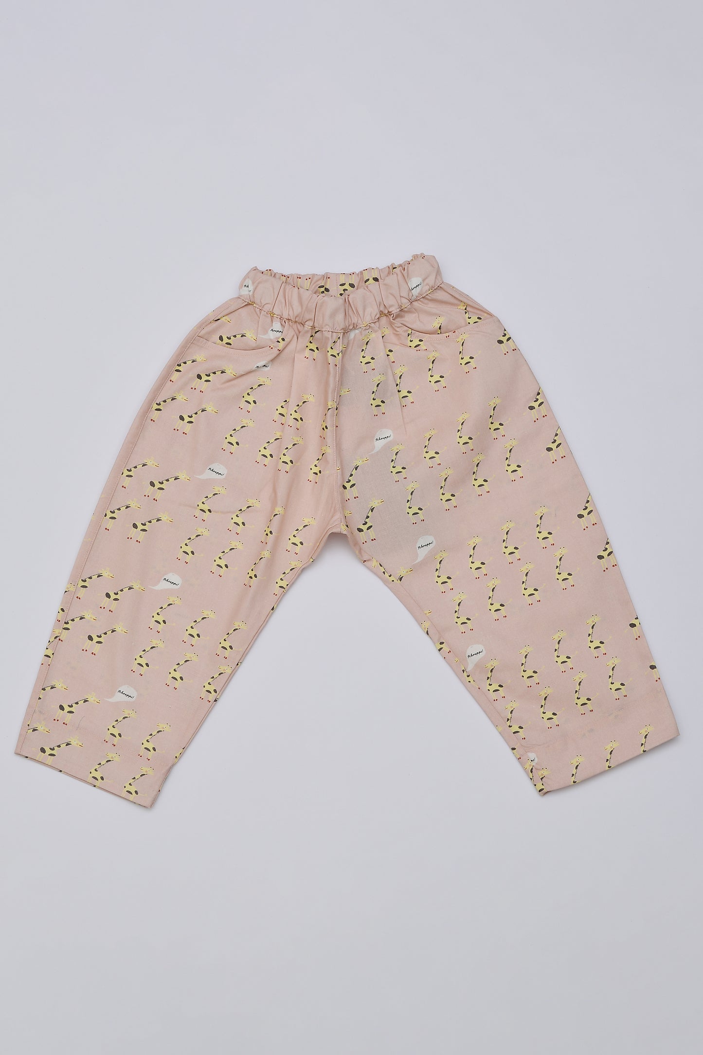 Pantalone Cropped in Popeline Giraffe