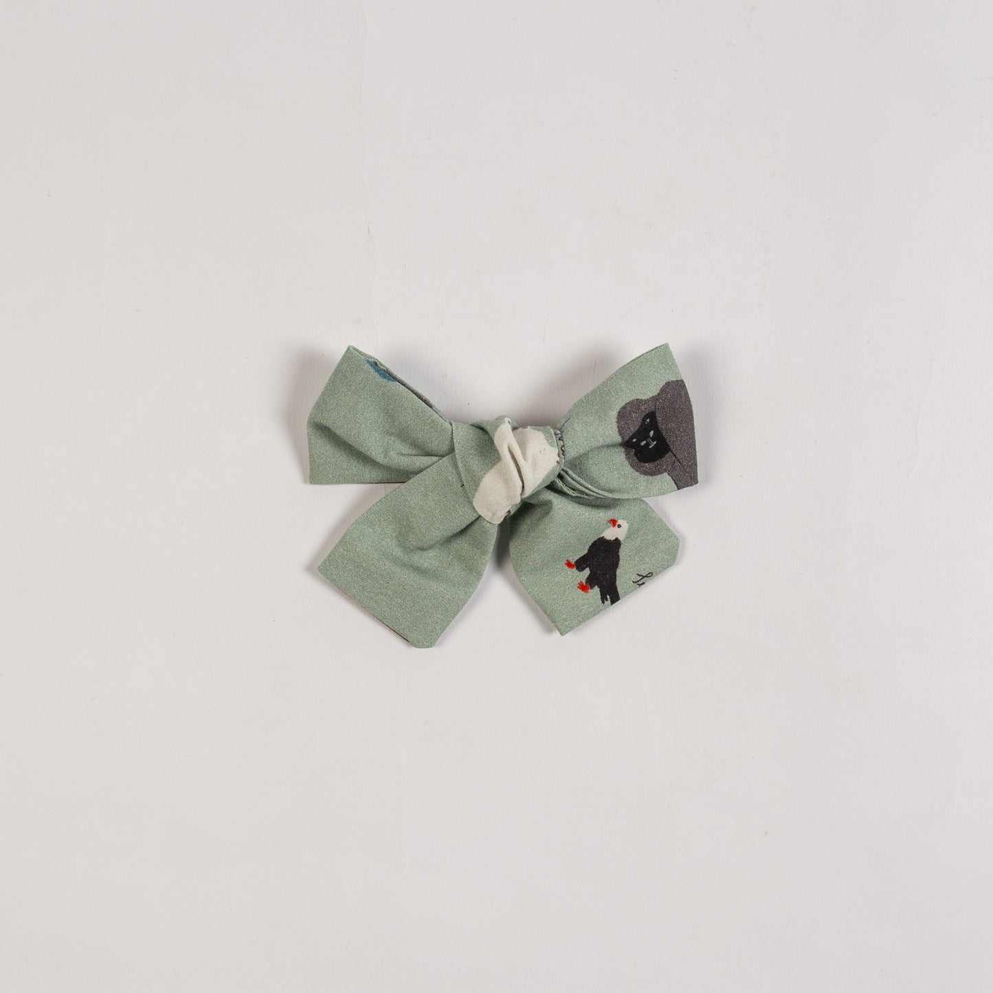 Sage Animals Hair Clip Bow Small