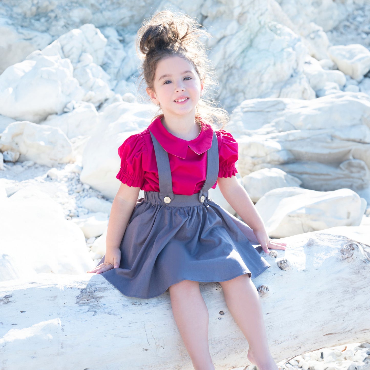 Poplin Dungaree Skirt
