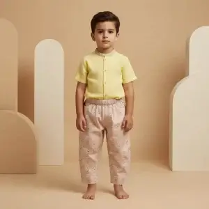 Pantalone Cropped in Popeline Giraffe Fantasie: animali Front