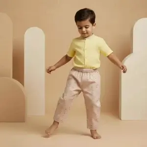Pantalone Cropped in Popeline Giraffe Fantasie: animali In Action