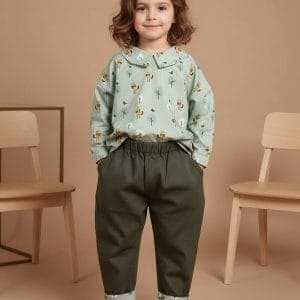 Pantalone Cropped in Gabardina Unico Front di Farway Milano