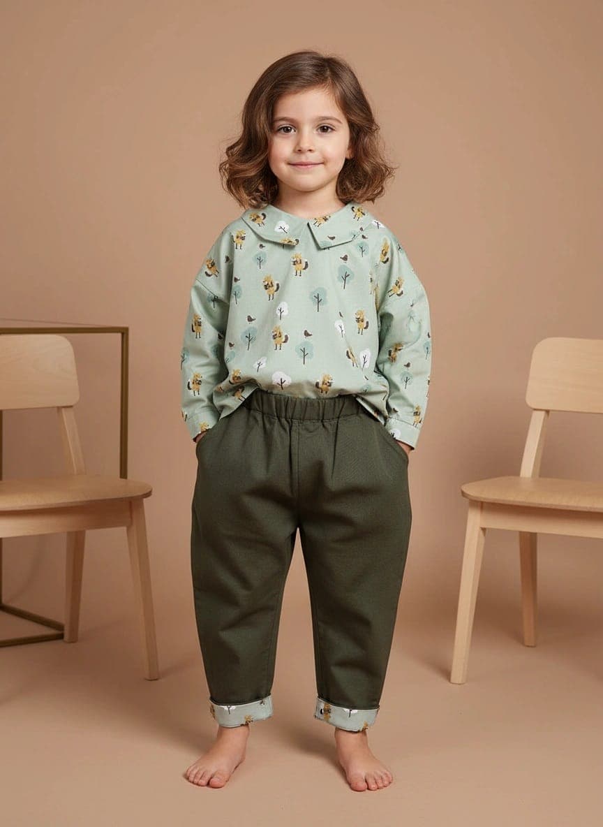 Pantalone Cropped in Gabardina Unico Front di Farway Milano