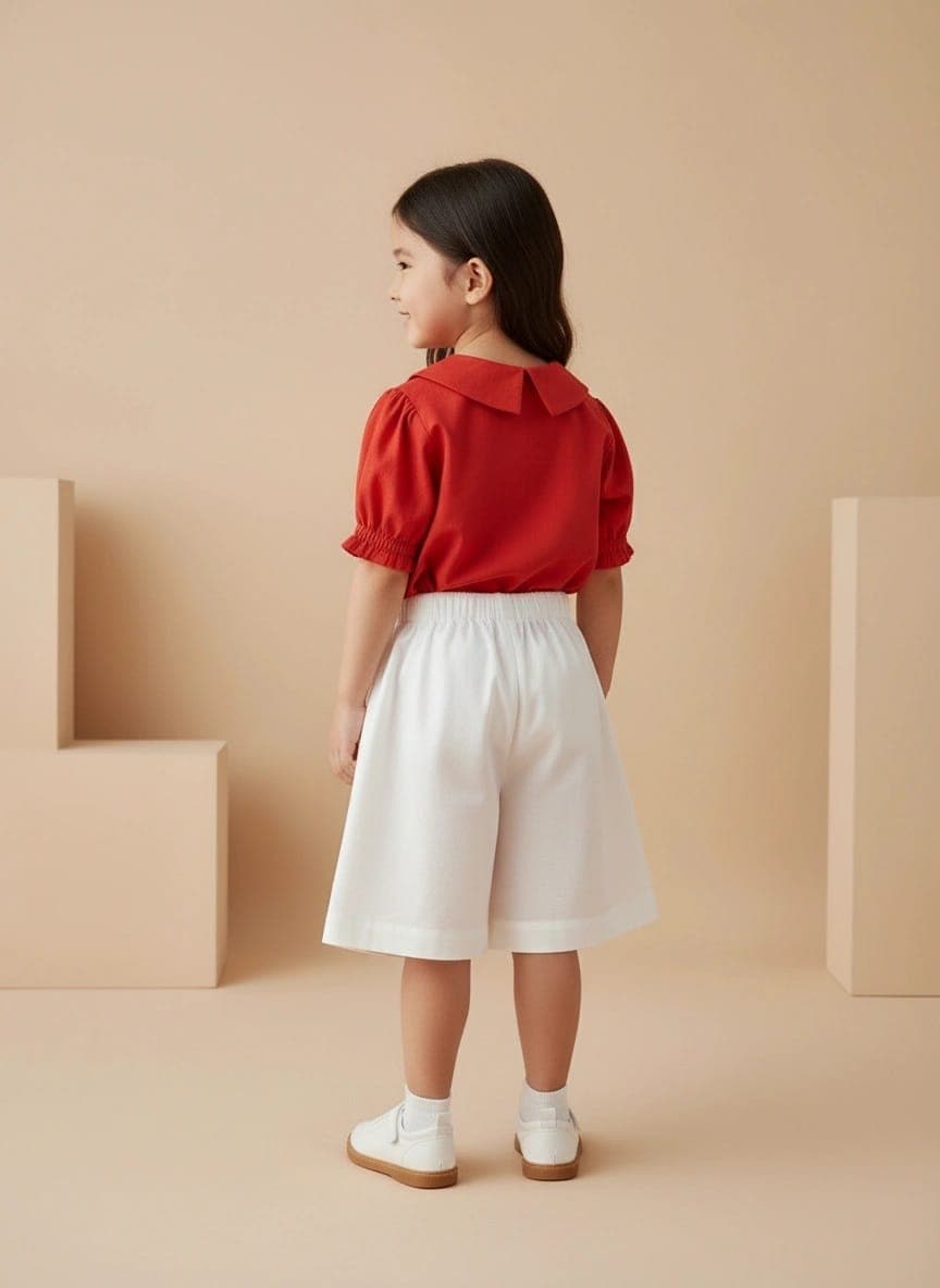Pantaloncino Voile Nuovo Bianco puro Back di Farway Milano