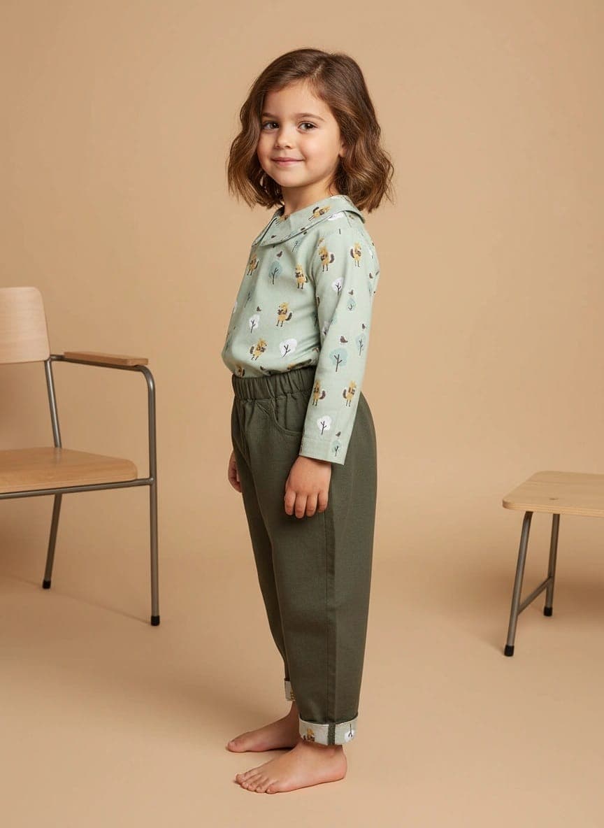 Pantalone Cropped in Gabardina Unico Side di Farway Milano