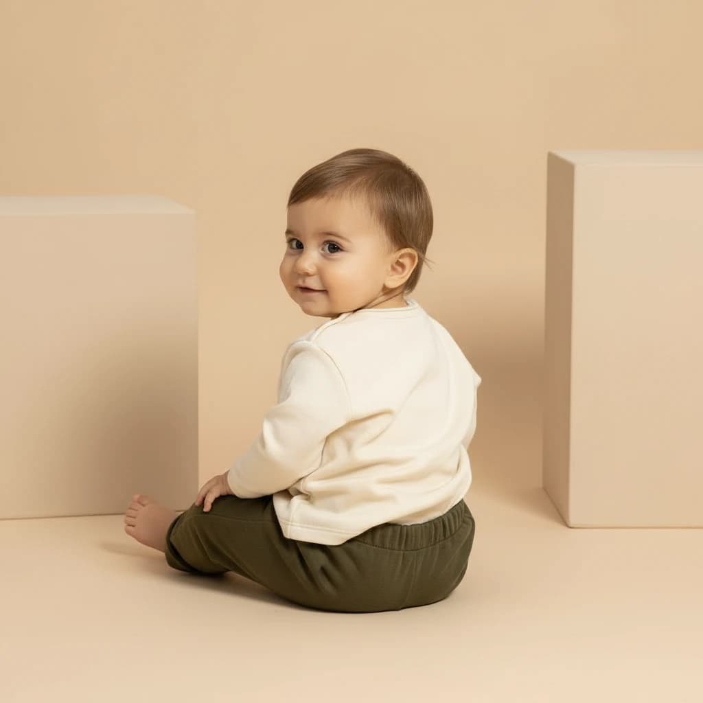 Pantalone in felpa Verde khaki e militare Back