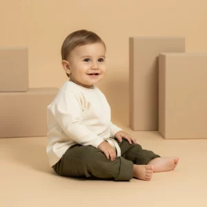 Pantalone in felpa Verde khaki e militare Side