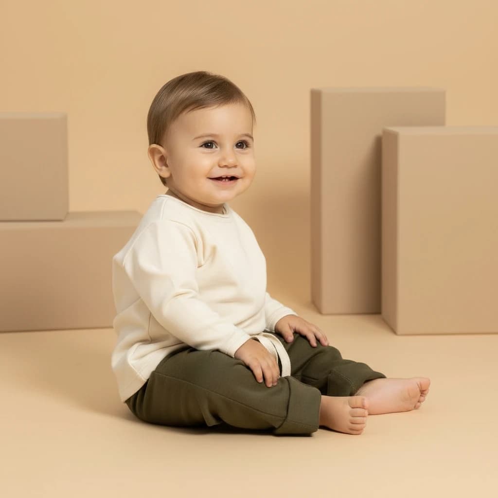 Pantalone in felpa Verde khaki e militare Side