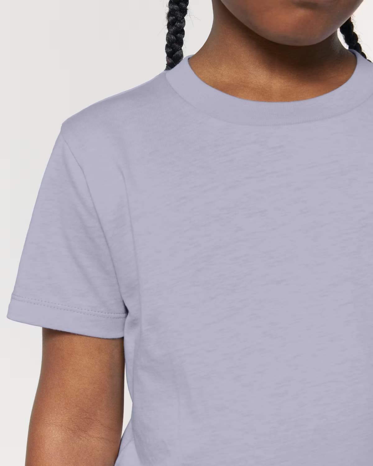 T-shirt Bimbi Classica in Cotone Organico Viola still life dettaglio di Farway Milano