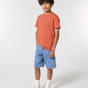 T-shirt Bimbi Classica in Cotone Organico Arancione In Action di Farway Milano