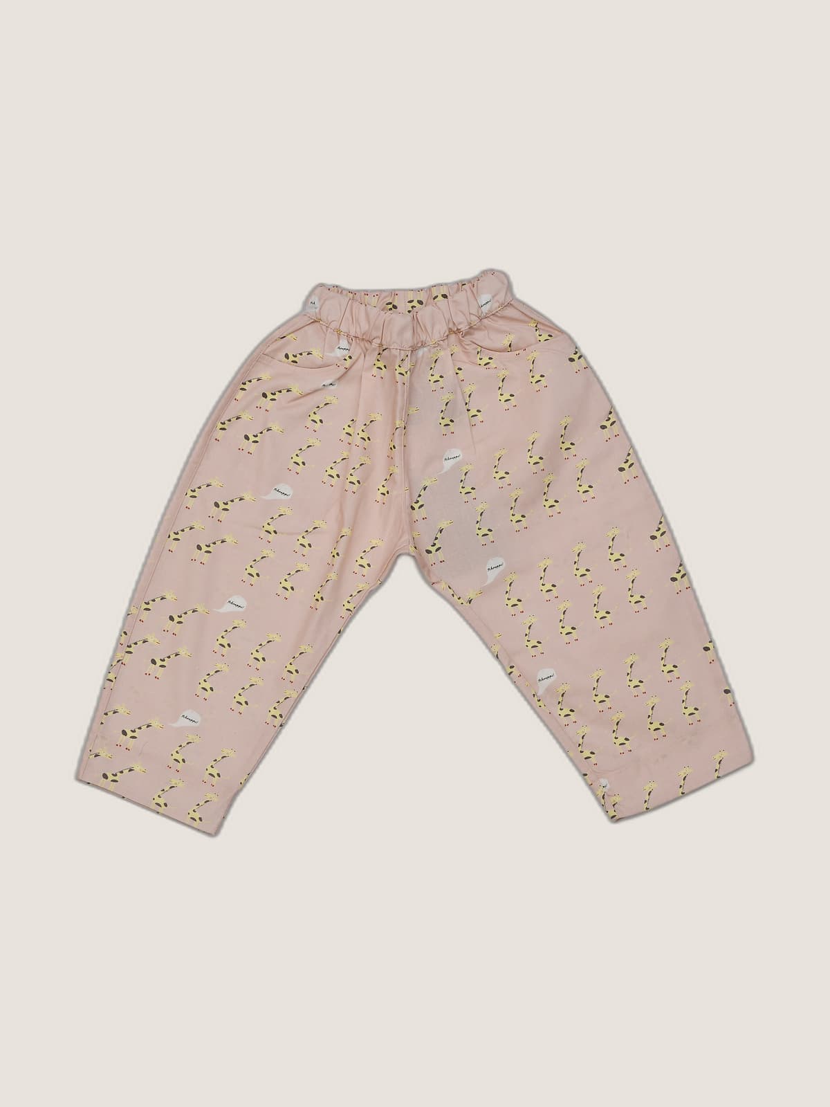 Pantalone Cropped in Popeline Giraffe Fantasie: animali still life front di Farway Milano - _AND3830-vertical-beige-centrato-zoom.jpg