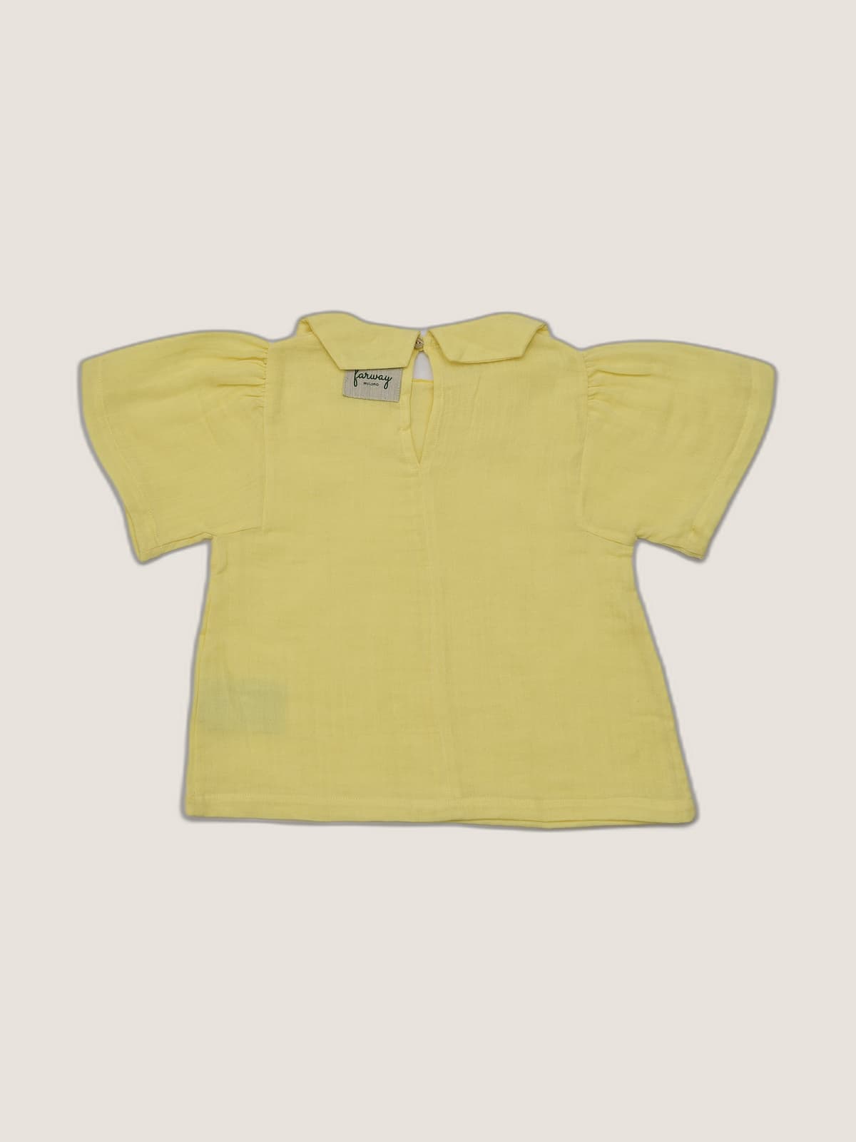 Camicia Masha manica scampanata Giallo e ocra still life retro di Farway Milano - _AND3877-vertical-beige-centrato-zoom.jpg