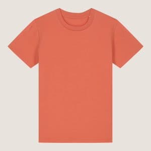 T-shirt Bimbi Classica in Cotone Organico Arancione still life front di Farway Milano