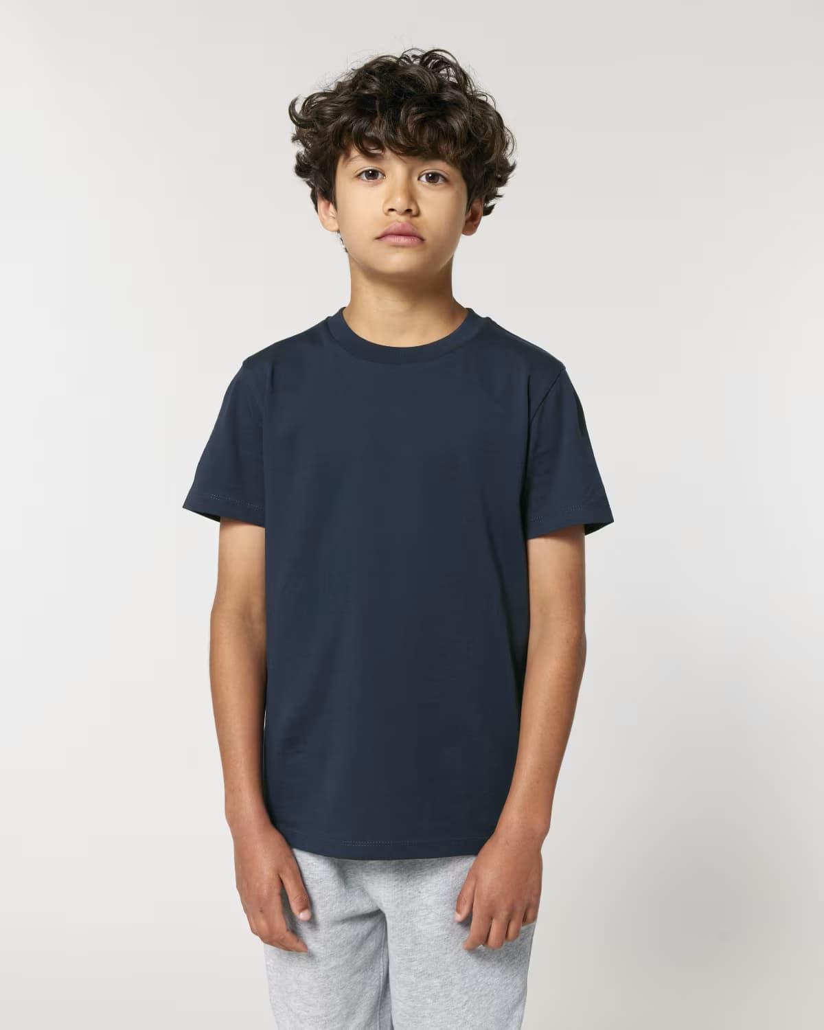 T-shirt Bimbi Classica in Cotone Organico Blu navy e notte In Action di Farway Milano