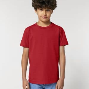 T-shirt Bimbi Classica in Cotone Organico Rosso e ciliegia In Action di Farway Milano