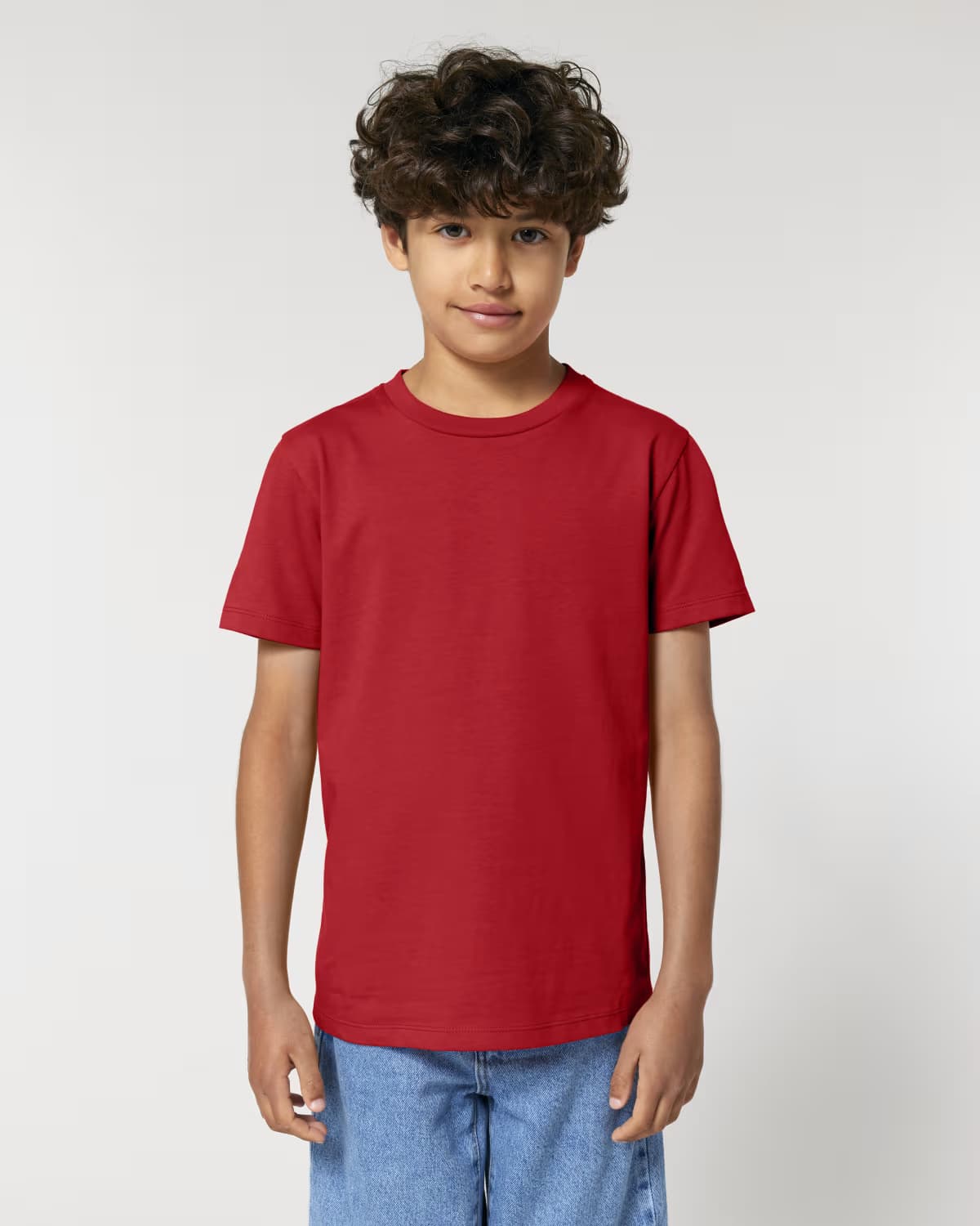 T-shirt Bimbi Classica in Cotone Organico Rosso e ciliegia In Action di Farway Milano