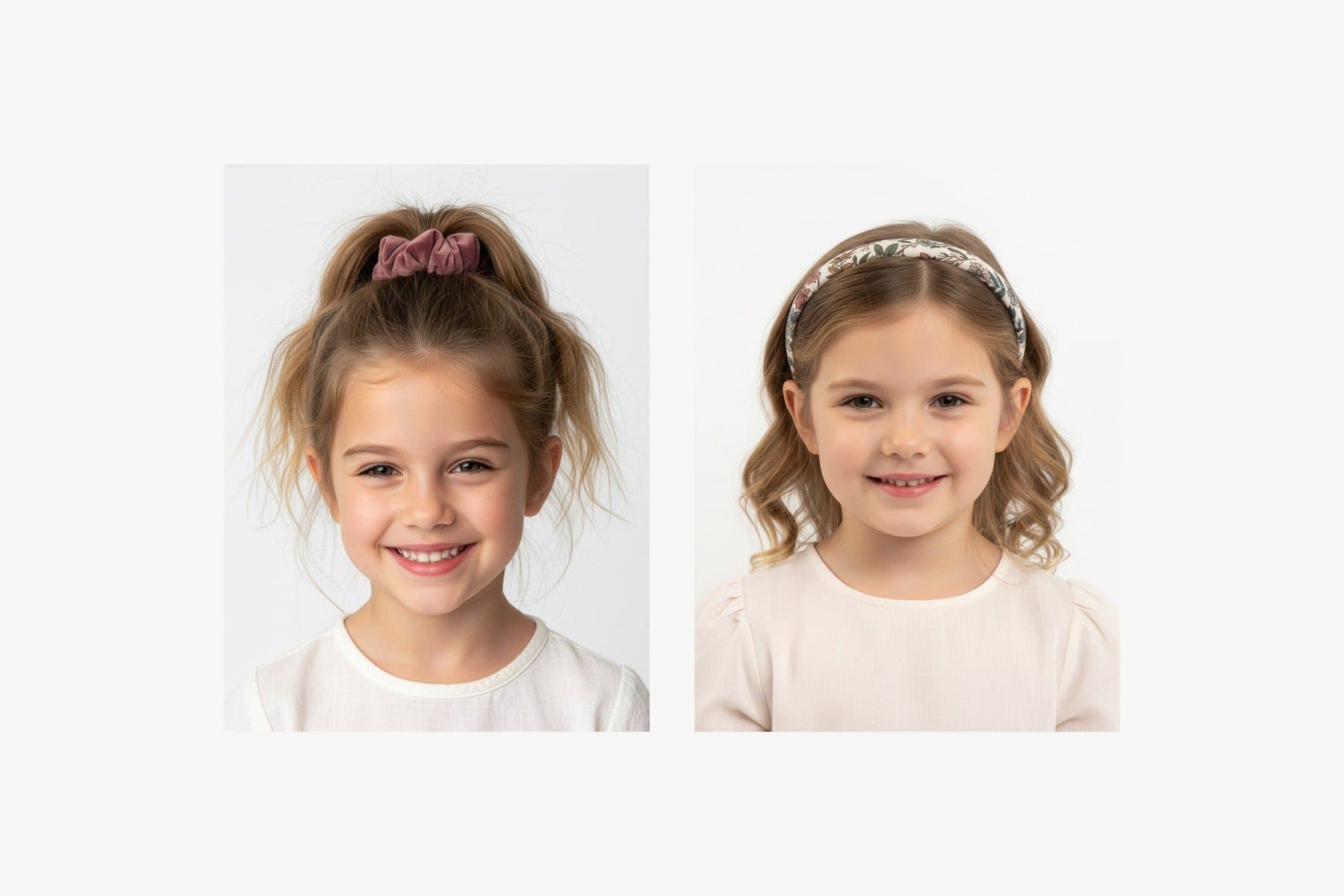Bambine con scrunchie in velluto e cerchietto in cotone Farway Milano