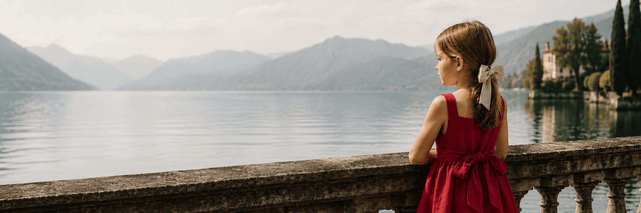 A Farway Milano girl looking out over Lake Como
