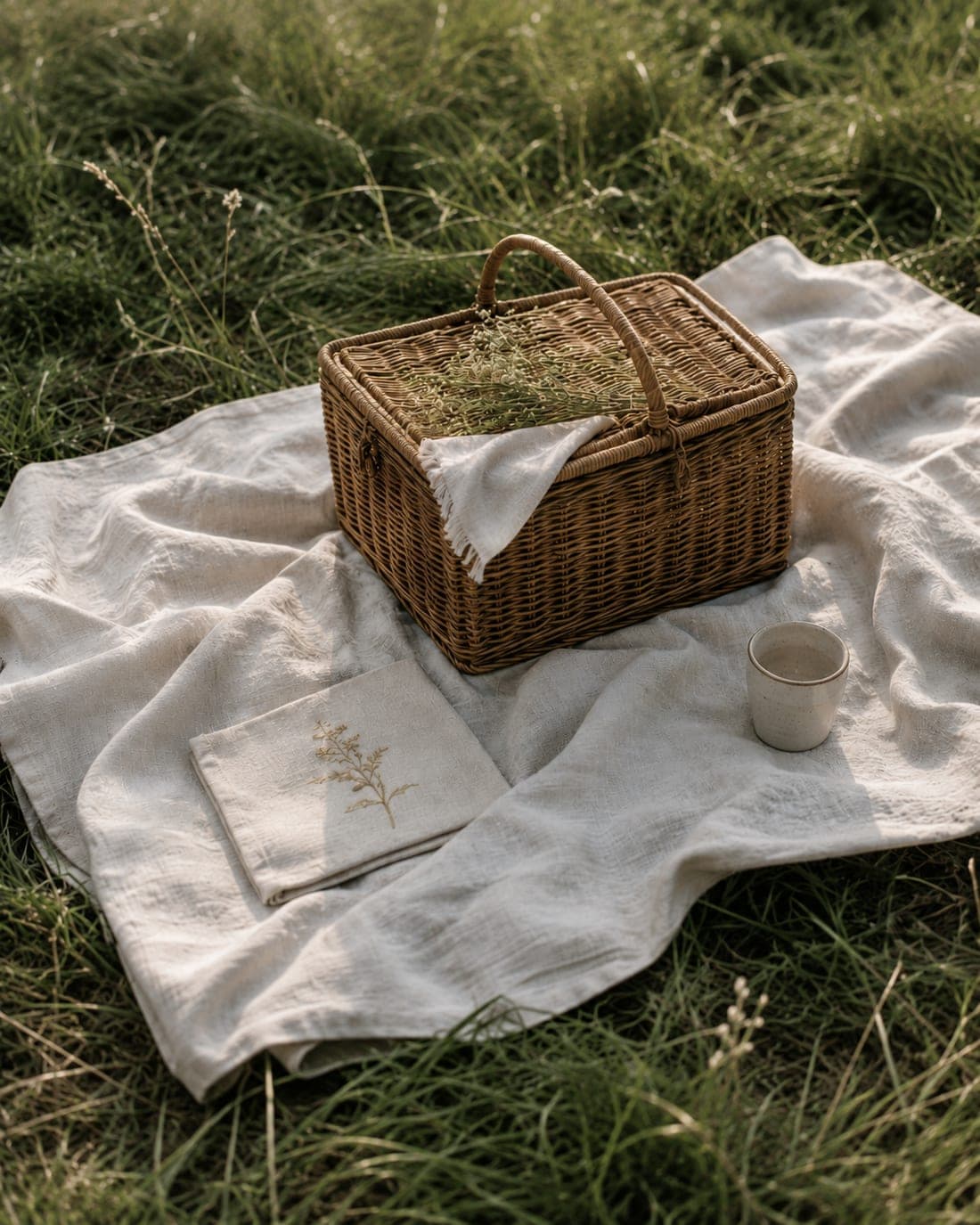 Picnic basket packed for a day out