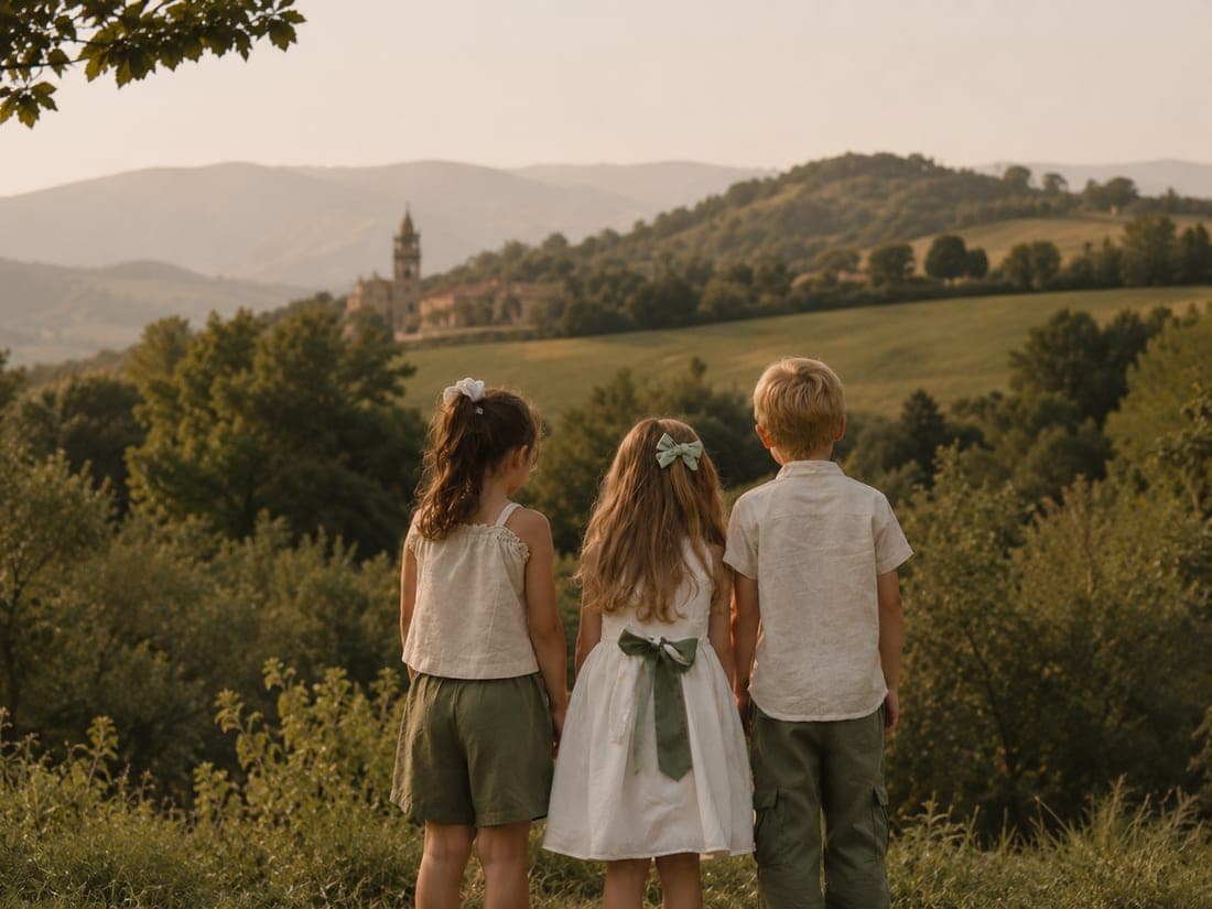 Colline della Lombardia durante un weekend in famiglia
