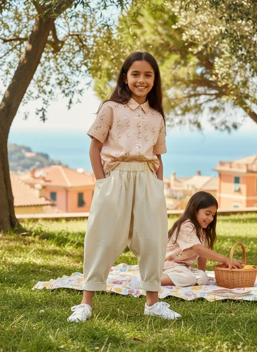 Pantalone Lungo Voile Panna e avorio Picnic al parco di Farway Milano