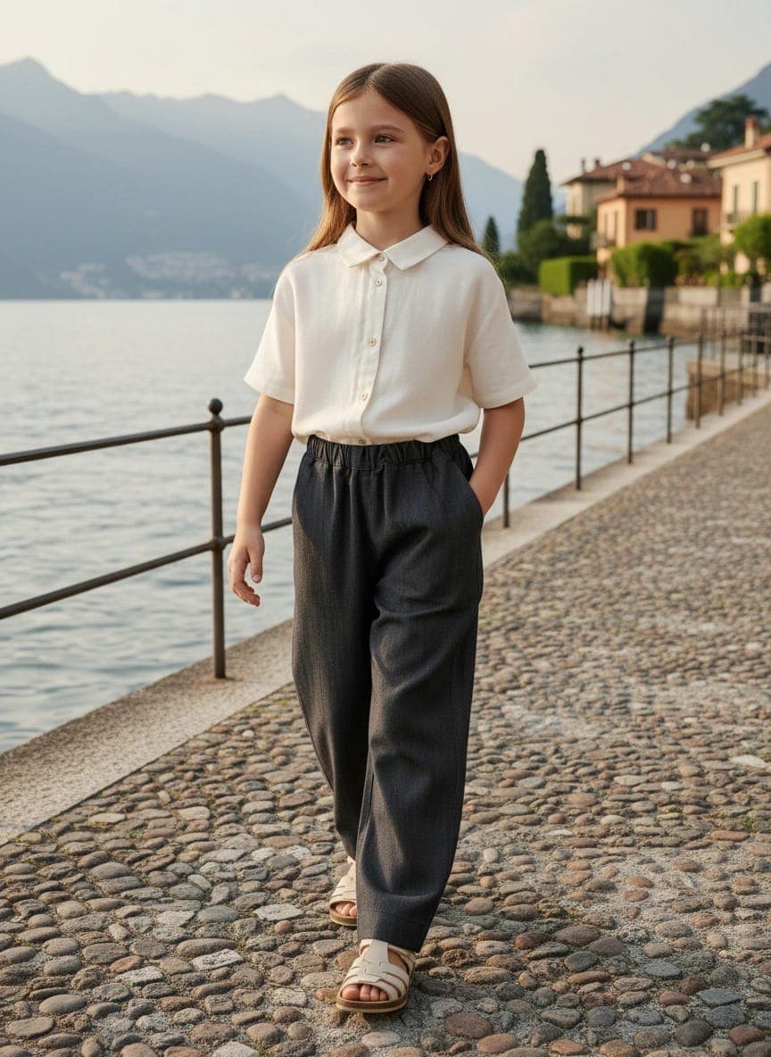 Pantalone denim Azzurro polvere e denim Weekend al lago di Farway Milano