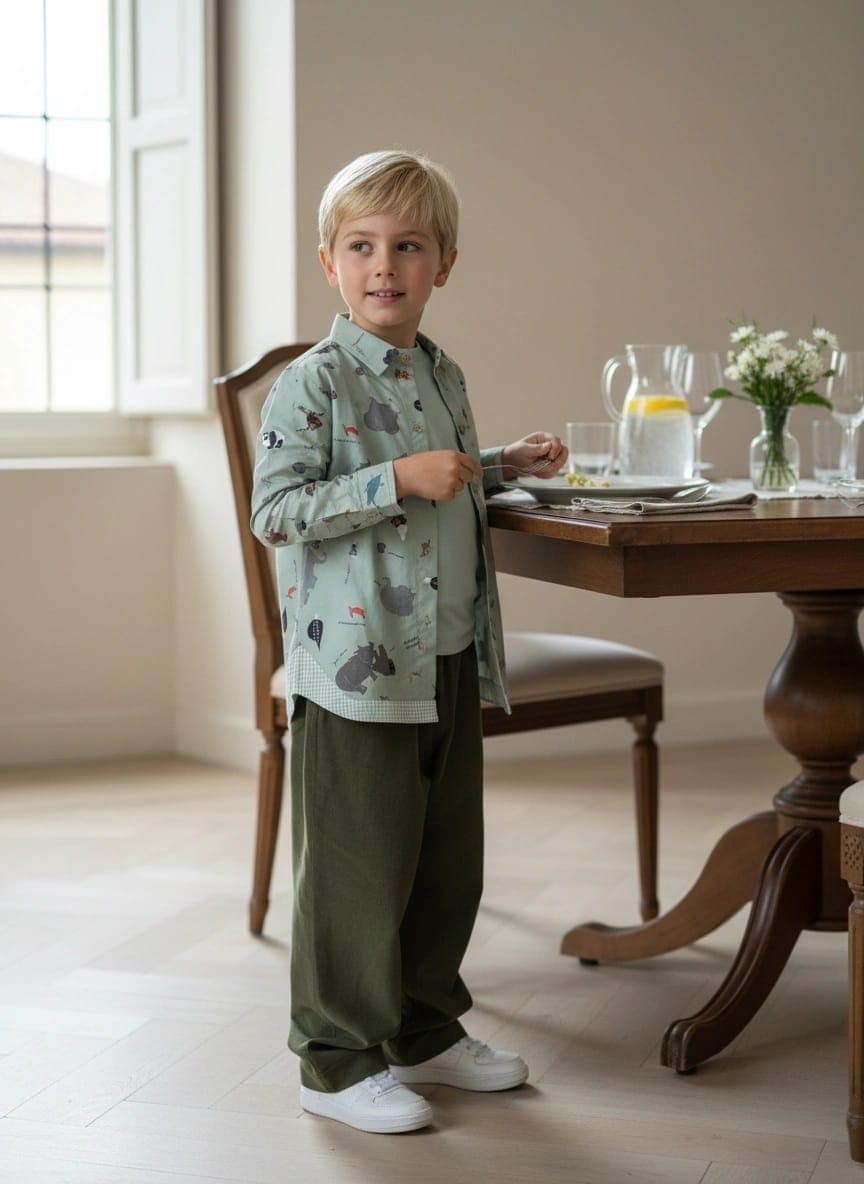 Camicia fantasia animali Fantasie: animali Pranzi semplici ed eleganti di Farway Milano
