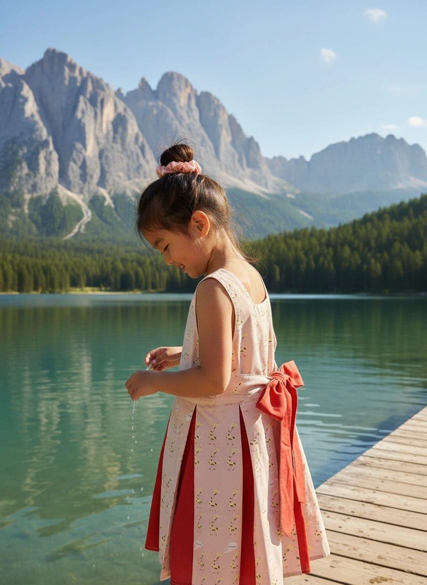 Abito Masha smanicato bicolore Giraffe Fantasie: animali Weekend al lago di Farway Milano