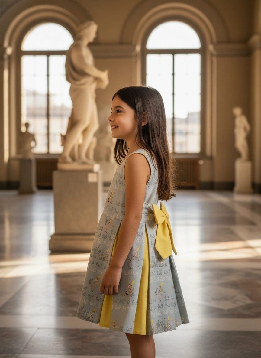 Abito Masha smanicato bicolore Principesse Fantasie: personaggi Pomeriggio al museo di Farway Milano