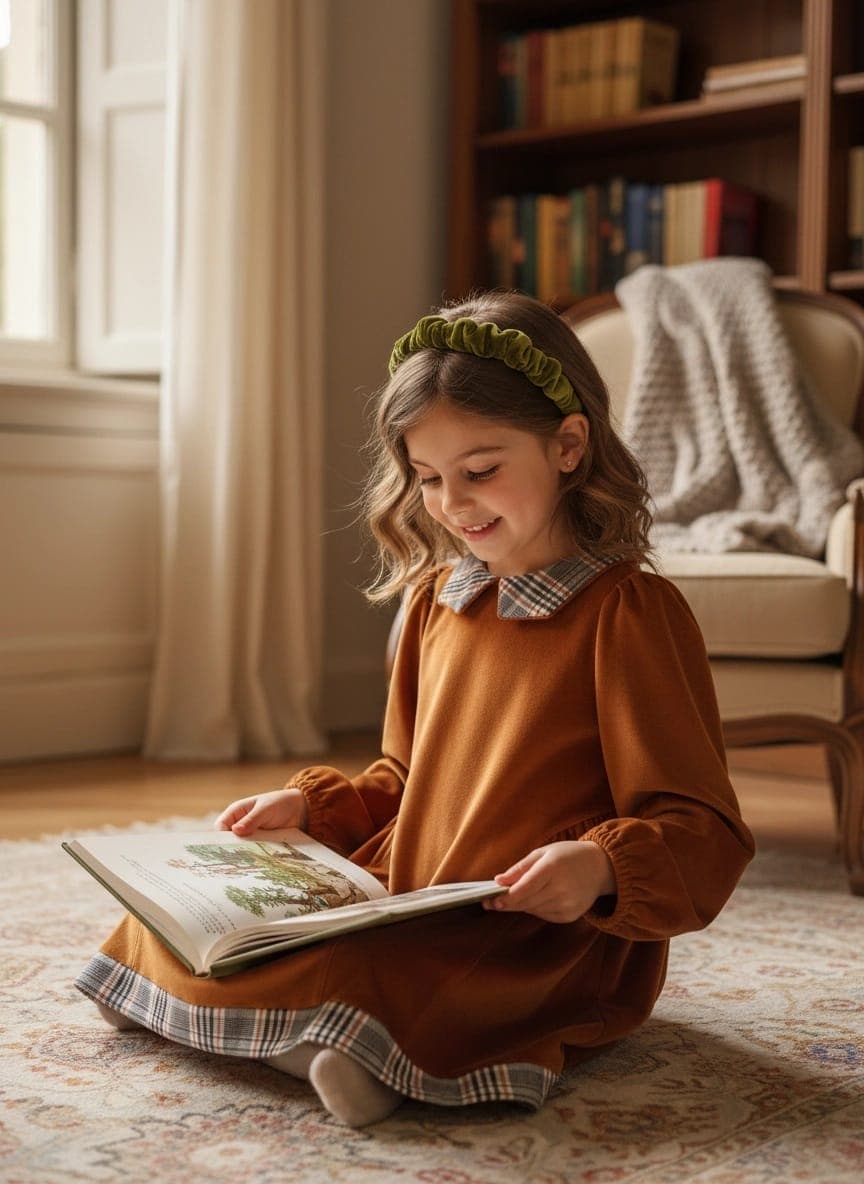 Long-Sleeve Velvet Dress Yellow and ochre Sunday best by Farway Milano