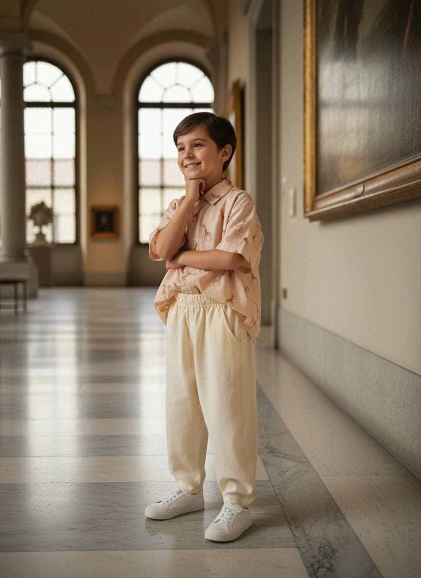 Pantalone Lungo Voile Panna e avorio Pomeriggio al museo di Farway Milano