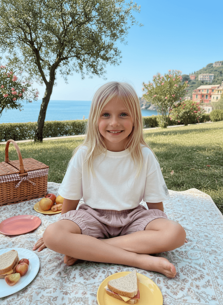 Pantaloncino a palloncino mussolina Rosa pastello e antico Picnic al parco di Farway Milano