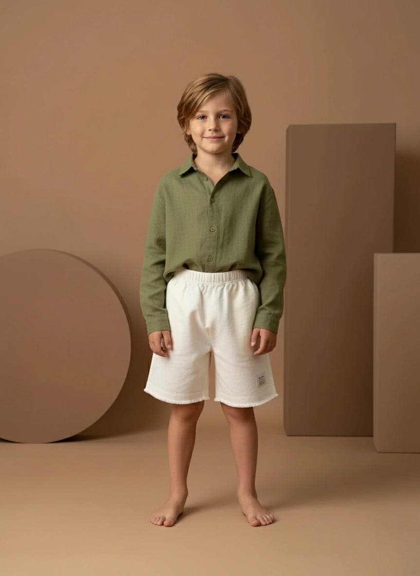 Pantalocino Capri sfilacciato Panna e avorio Front di Farway Milano