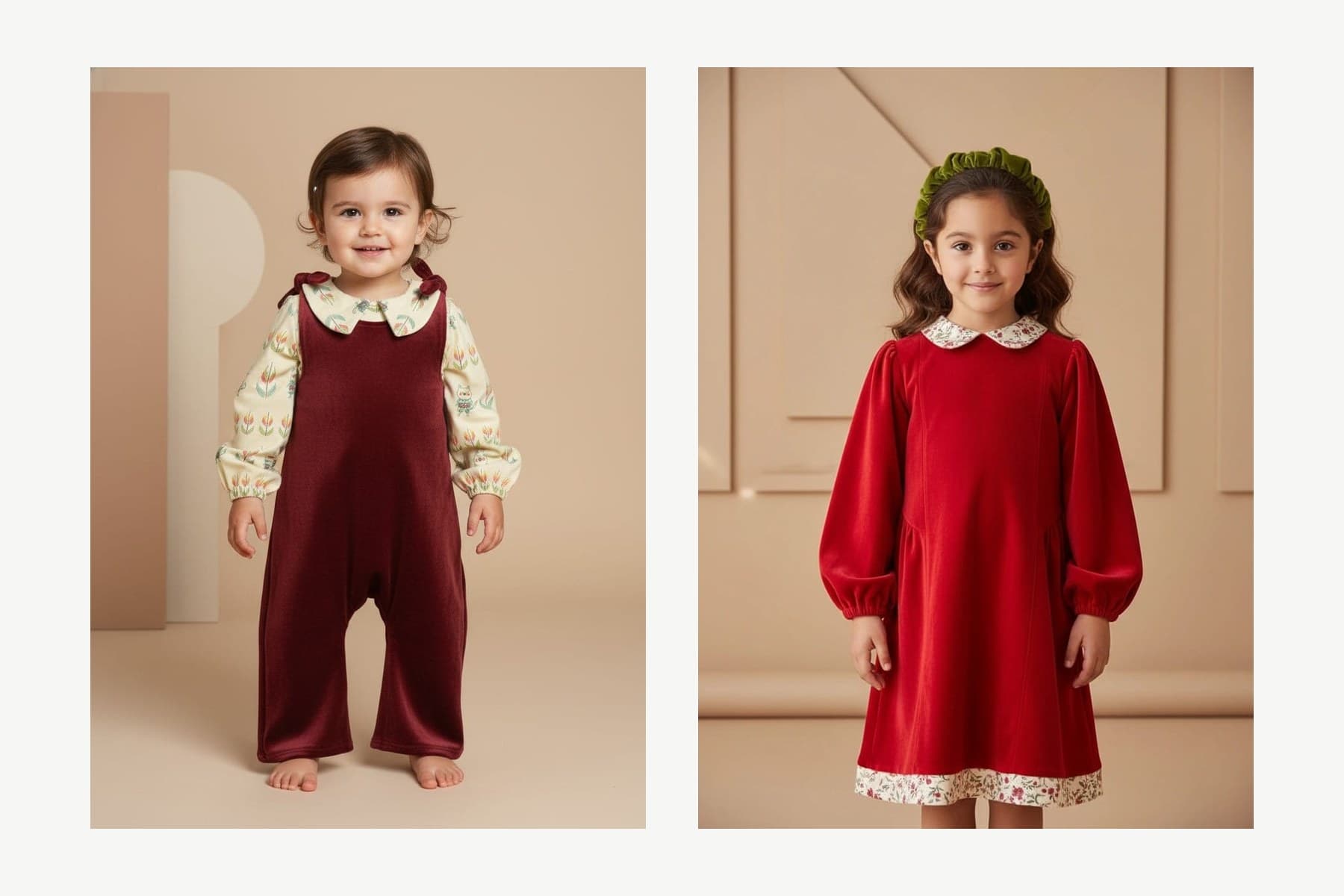 Tutina con fiocco e abito in velluto Farway Milano, idee regalo battesimo