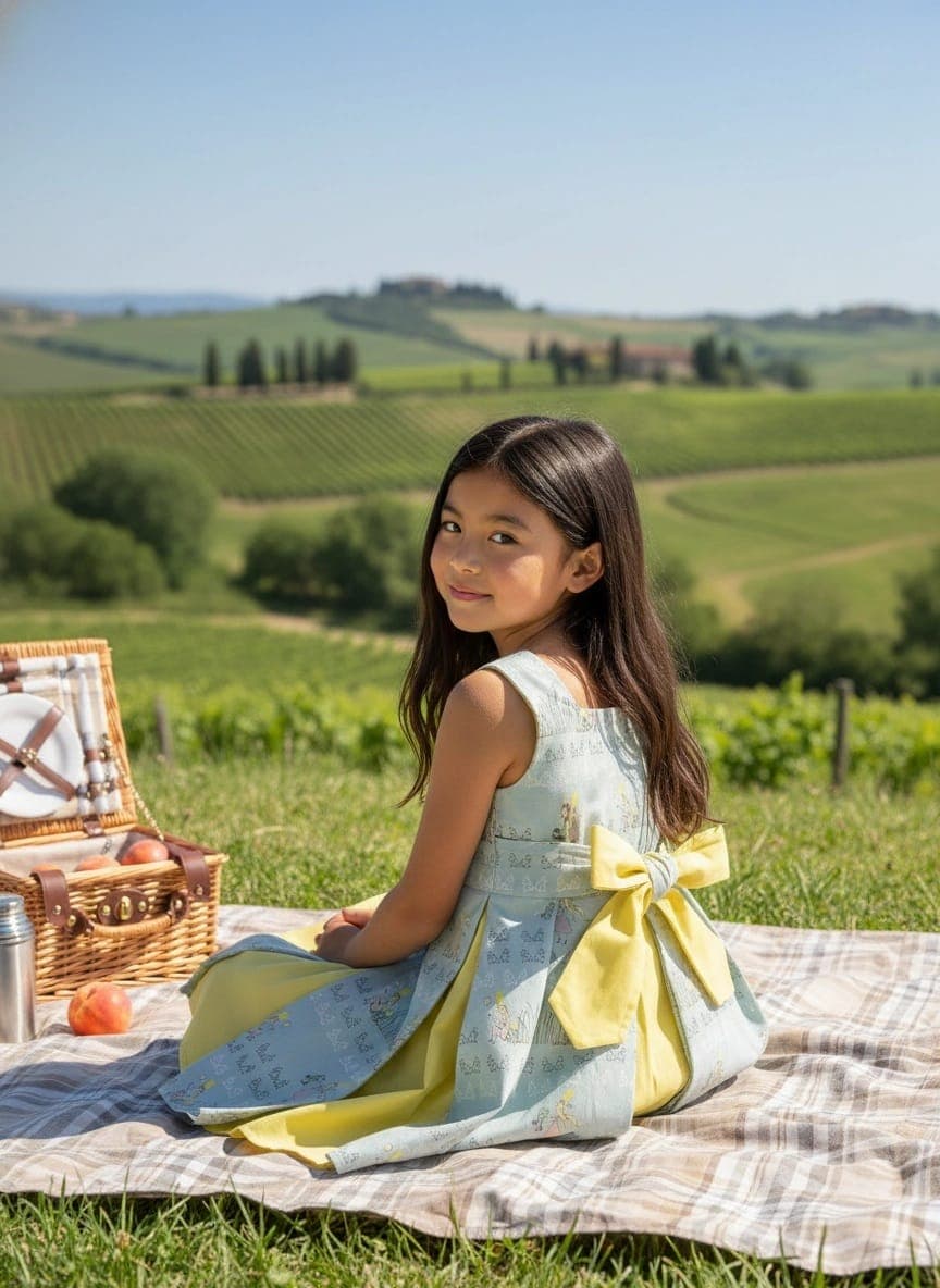 Abito Masha Rapunzel Fantasie: natura indossato picnic di Farway Milano