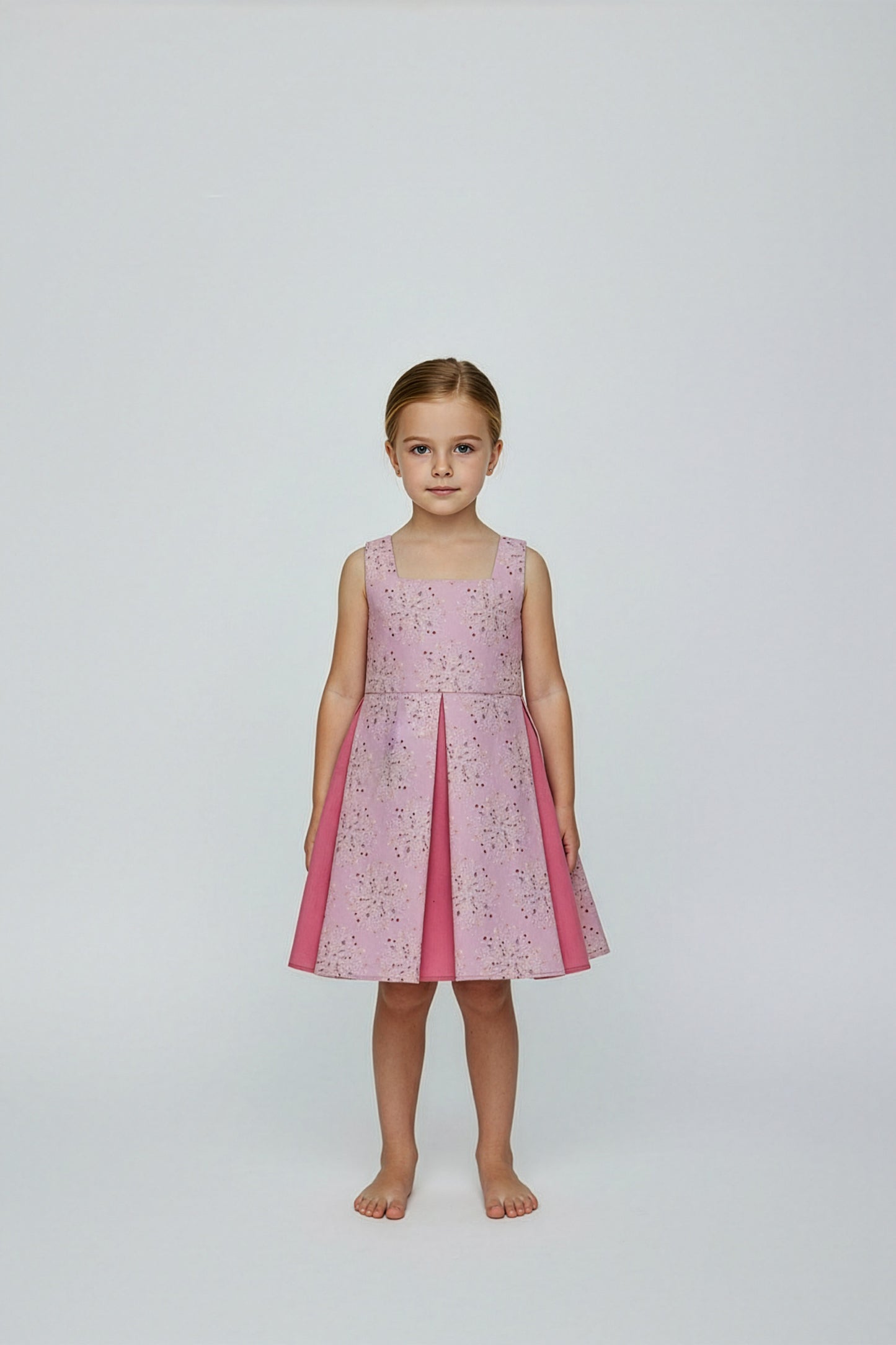 Abito Masha smanicato bicolore Flower