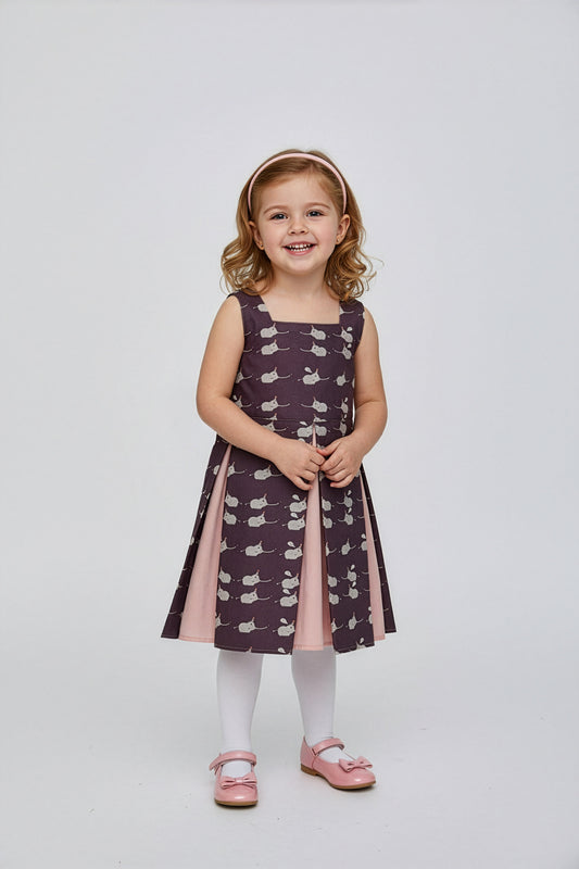 Masha two-tone sleeveless dress Elephants