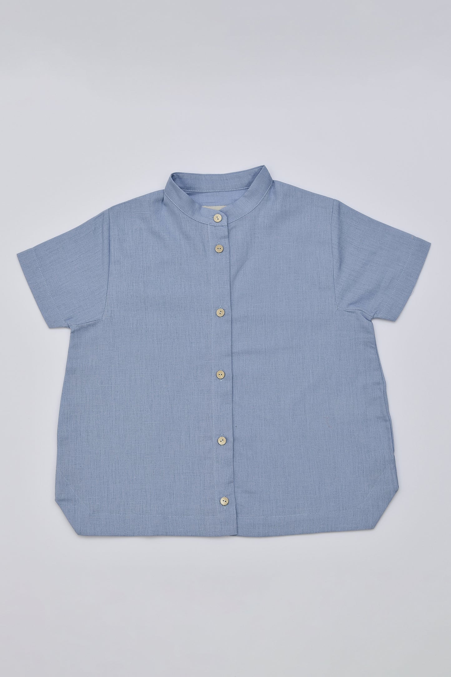 Linen Mandarin Collar Shirt