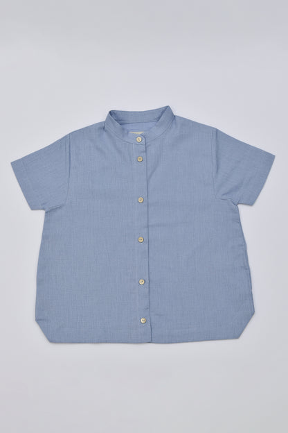 Linen Mandarin Collar Shirt