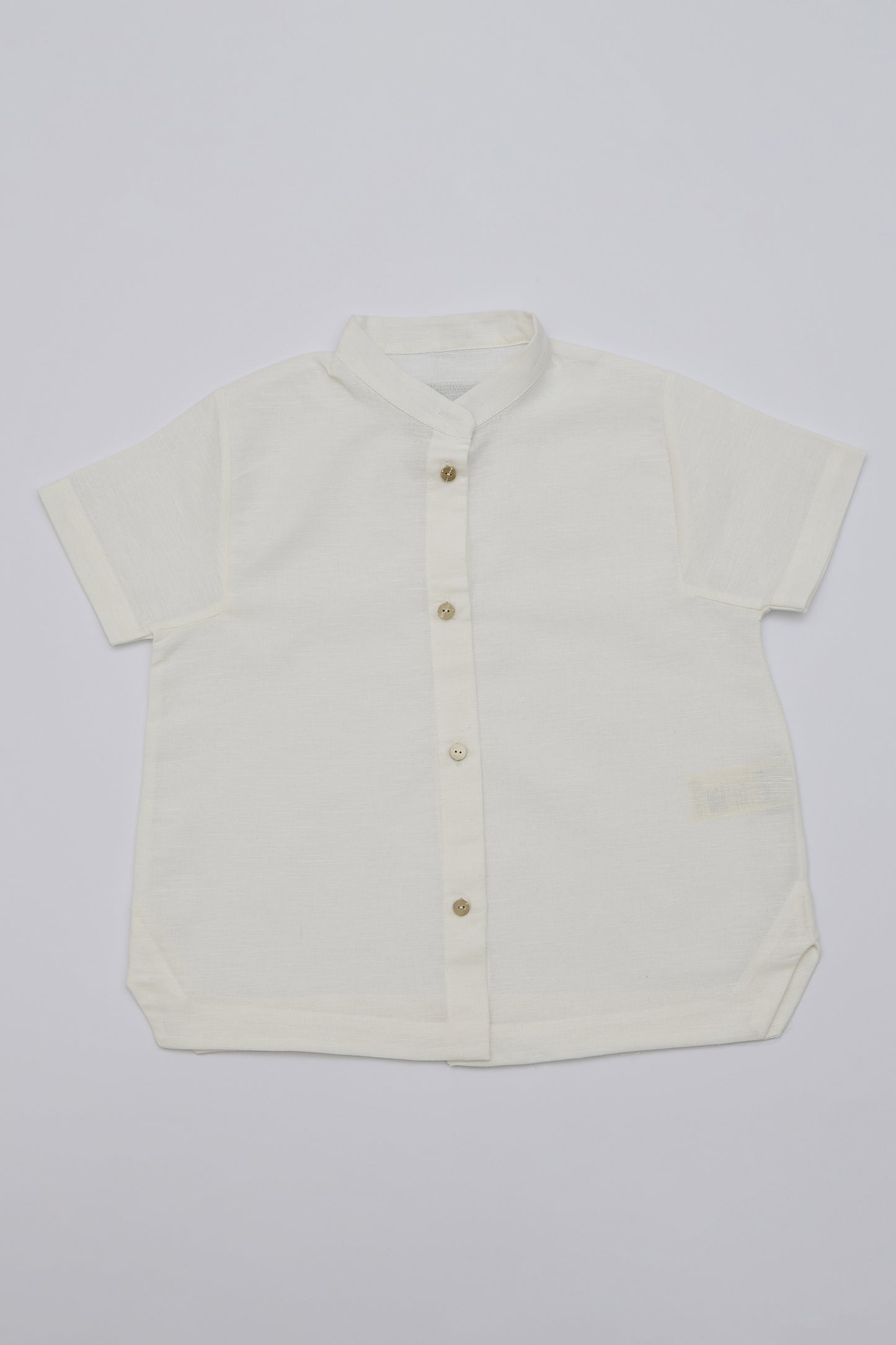 Linen Mandarin Collar Shirt