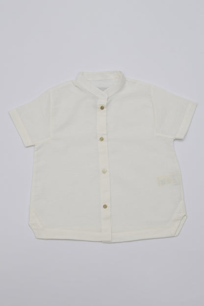 Linen Mandarin Collar Shirt