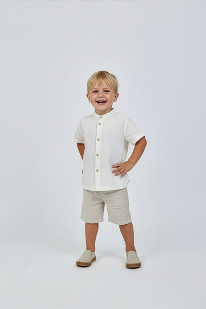 Camicia alla Coreana in Lino