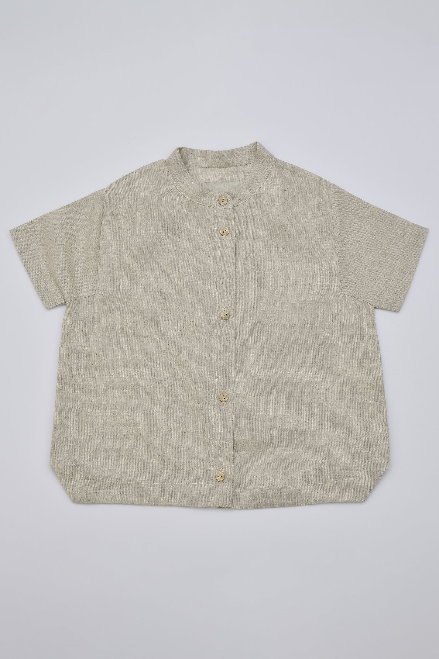 Linen Mandarin Collar Shirt