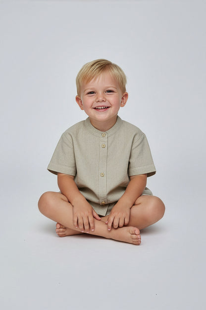 Camicia alla Coreana in Lino