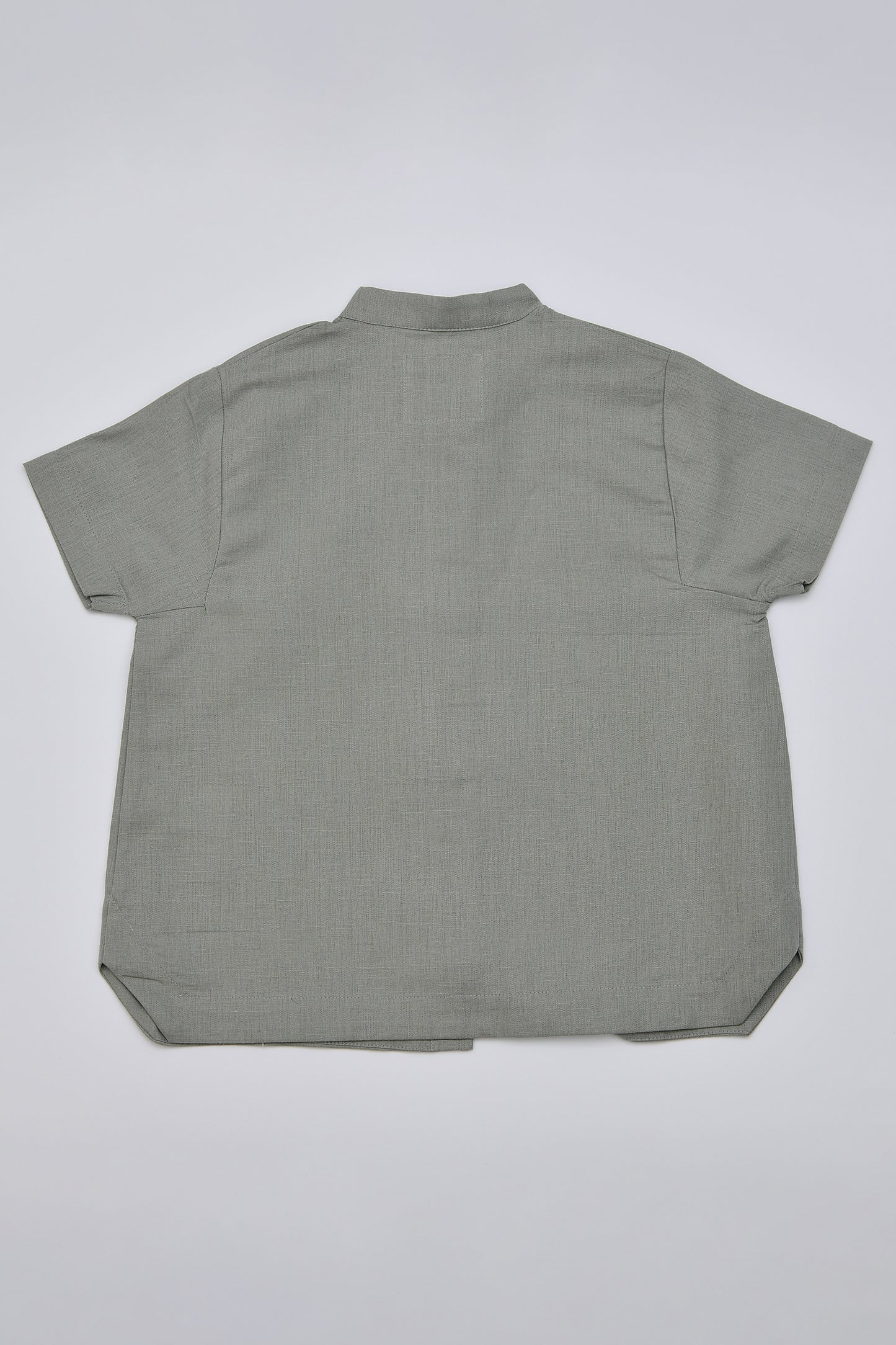 Linen Mandarin Collar Shirt