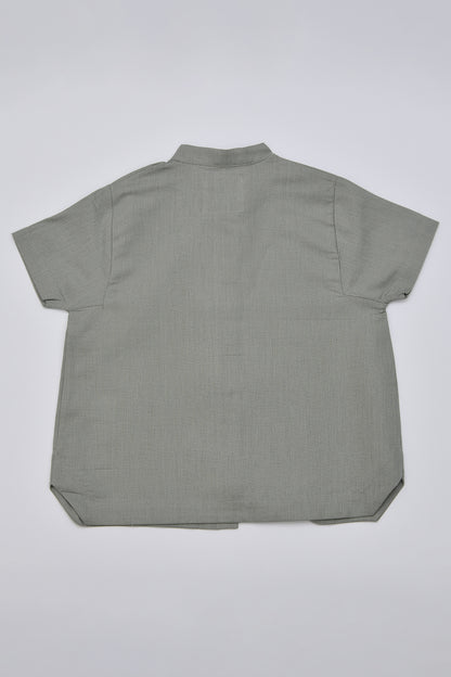 Linen Mandarin Collar Shirt