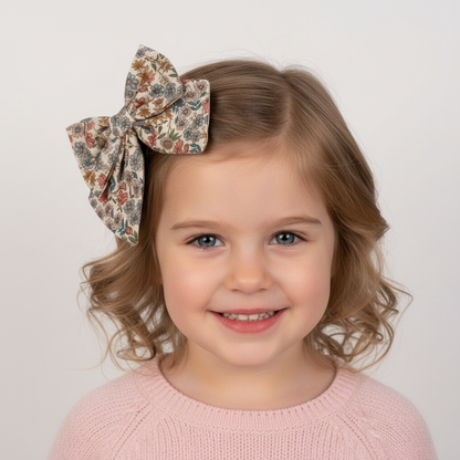 Bambina 4 anni primo piano con fiocco Flower grande